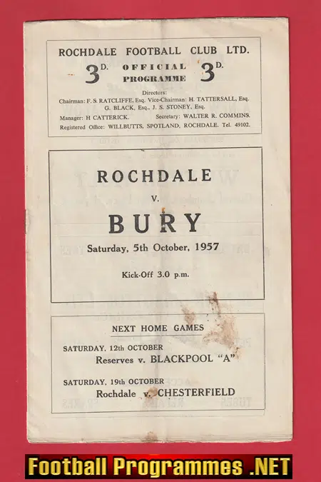 Rochdale v Bury 1957