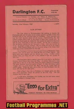 Darlington v Bury 1958
