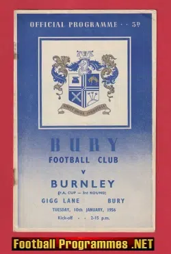 Bury v Burnley 1956