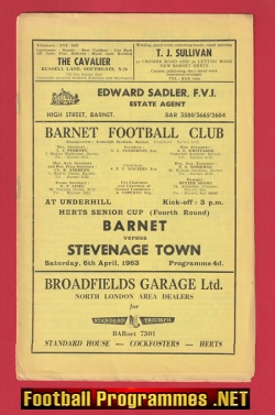 Barnet v Stevenage Town 1963