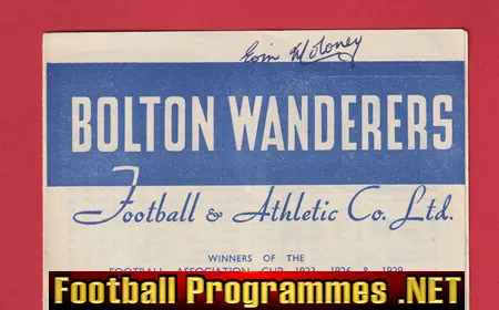 Bolton Wanderers v Liverpool 1957 - Autographed SIGNED