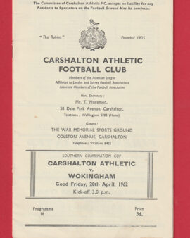 Carshalton Athletic v Wokingham 1962 – Southern Combination
