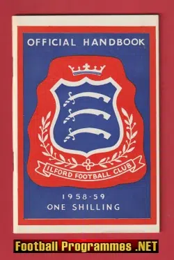 Ilford Football Club Official Handbook 1958 - 1959