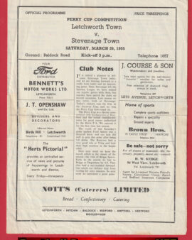 Letchworth Town v Stevenage Town 1955 – The Perry Cup