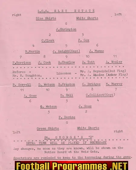 LCS Eley Estate v St George 1963 - Cup Final Edmonton