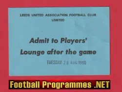 Leeds United v Manchester United 1990 - Players Lounge Ticket