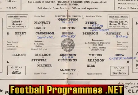 Manchester United v Burnley 1952 - Man Utd 1950s