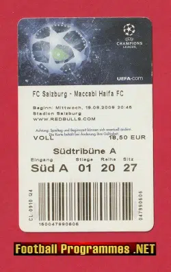 FC Salzburg v Maccabi Haifa 2009 - Football Ticket Austria