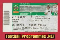 SK Rapid Wien v Aston Villa 2009 - Football Ticket Austria