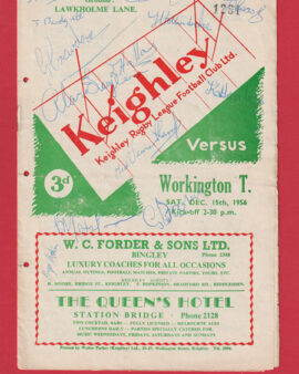 Keighley Rugby v Workington Town 1956 – Multi Autographed SIGNED