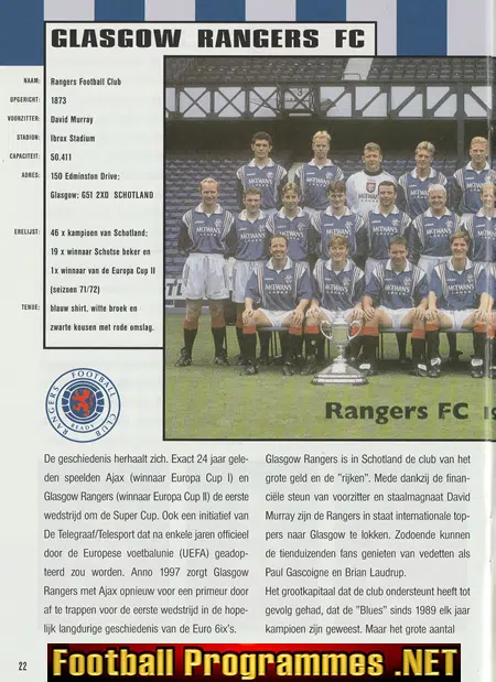 Amsterdam Football Tournament 1997 - Liverpool Rangers Ajax