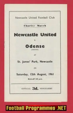 Newcastle United v Odense 1961 – St James Park Charity Match