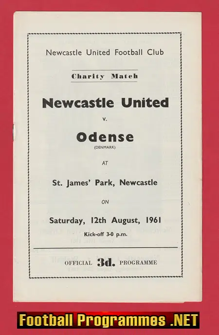 Newcastle United v Odense 1961 – St James Park Charity Match