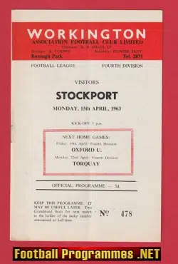 Workington v Stockport County 1963