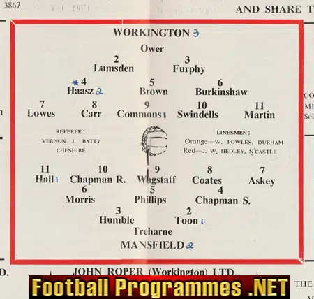 Workington v Mansfield Town 1963