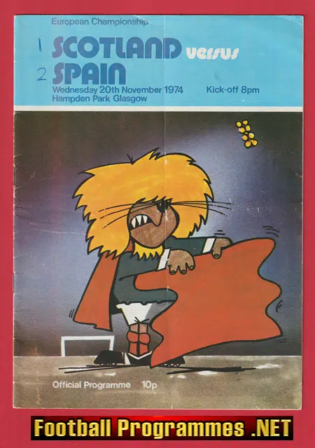 Scotland v Spain 1974 – Multi Autographed SIGNED