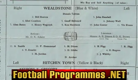 Wealdstone v Hitchin Town 1956