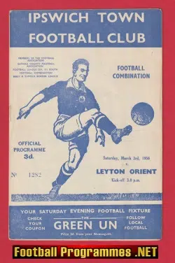 Ipswich Town v Leyton Orient 1956 – Football Combination Match