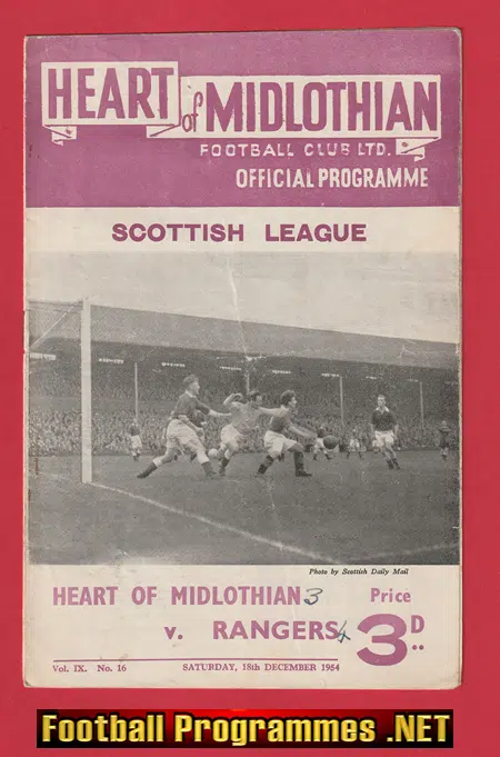 Heart Of Midlothian v Glasgow Rangers 1954 – Hearts