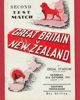 Great Britain Rugby v New Zealand 1961 – at Odsal