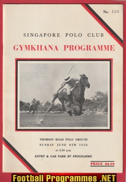 Gymkhana Ponies Horse Racing Pony at Singapore Polo 1958