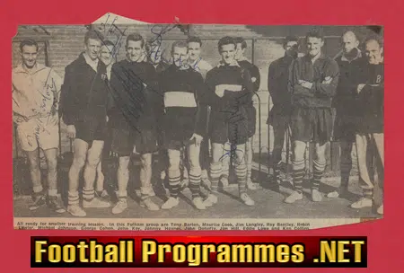 Fulham Football Club Multi Autographed Picture SIGNED 1960s