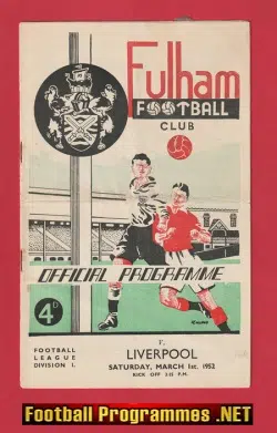 Fulham v Liverpool 1952 - 1950s