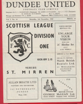 Dundee United v St Mirren 1960 – Scotland Scottish Football