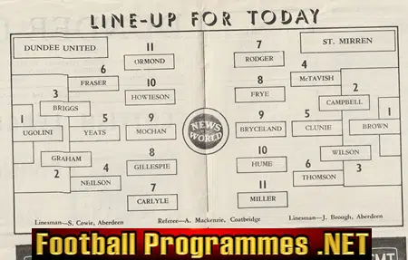 Dundee United v St Mirren 1960 - Scotland Scottish Football