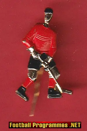 Mens Hockey Metal Badge Red + Black