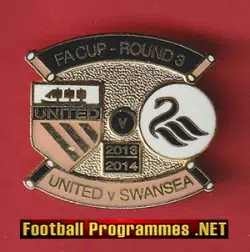 Manchester United v Swansea City 2013/14 Metal Football Badge