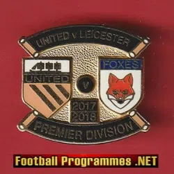 Manchester United v Leicester City 2017/18 Metal Football Badge
