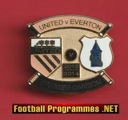 Manchester United v Everton 2013/14 Metal Football Badge