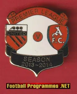 Manchester United v Arsenal 2013/14 Metal Football Badge