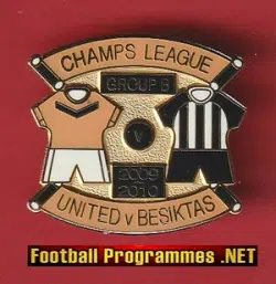 Manchester United v Besiktas 2009/10 Metal Football Badge