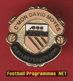 Manchester United Metal Football Badge – Cmon David Moyes