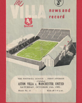 Aston Villa v Manchester United 1951 – Man Utd 50s