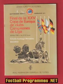 Hamburg v Nottingham Forest 1980 – European Cup Final in Madrid