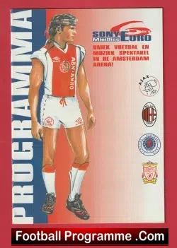 Amsterdam Football Tournament 1997 - Liverpool Rangers Ajax - football programme