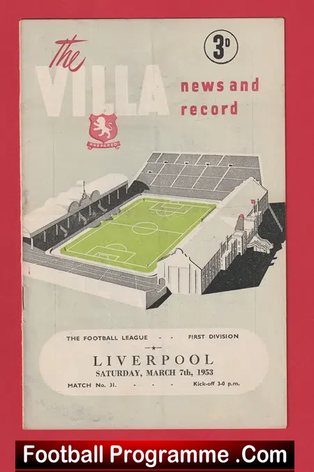 Aston Villa v Liverpool 1953 – 1950’s