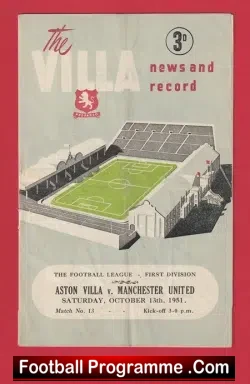 Aston Villa v Manchester United 1951 – Man Utd 50s