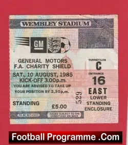 Aston Villa v Tottenham 1981 – 81 Charity Shield Ticket