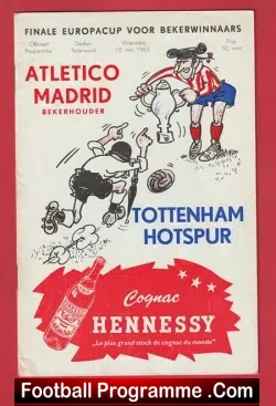 Atletico Madrid v Tottenham 1963 European Cup Winners Cup Final