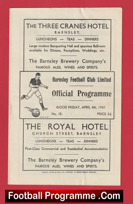 Barnsley v Newport County 1947 – 1940s Programme