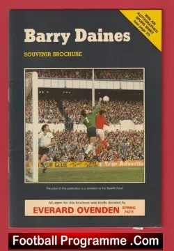 Barry Daines Testimonial Benefit Brochure Autographs SIGNED