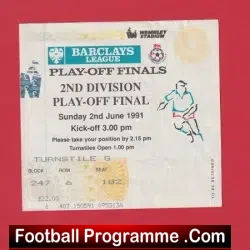 Brighton Hove v Notts County 1991 – 2nd D Playoff Final Ticket