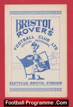 Bristol Rovers v Shrewsbury Town 1951 - Eastville Stadium - football programme