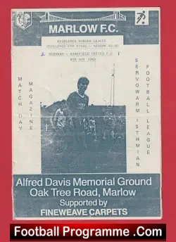 Burnham v Harefield United 1985 - Cup Final at Marlow - football programme