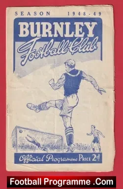 Burnley v Sunderland 1948 - 1940s - To Clear - football programme
