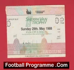 Burnley v Wolves 1988 – Associate Members Cup Final Ticket